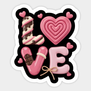 Concha Love Valentine_s Day Mexican Sweet Pan Dulce Lover Sticker